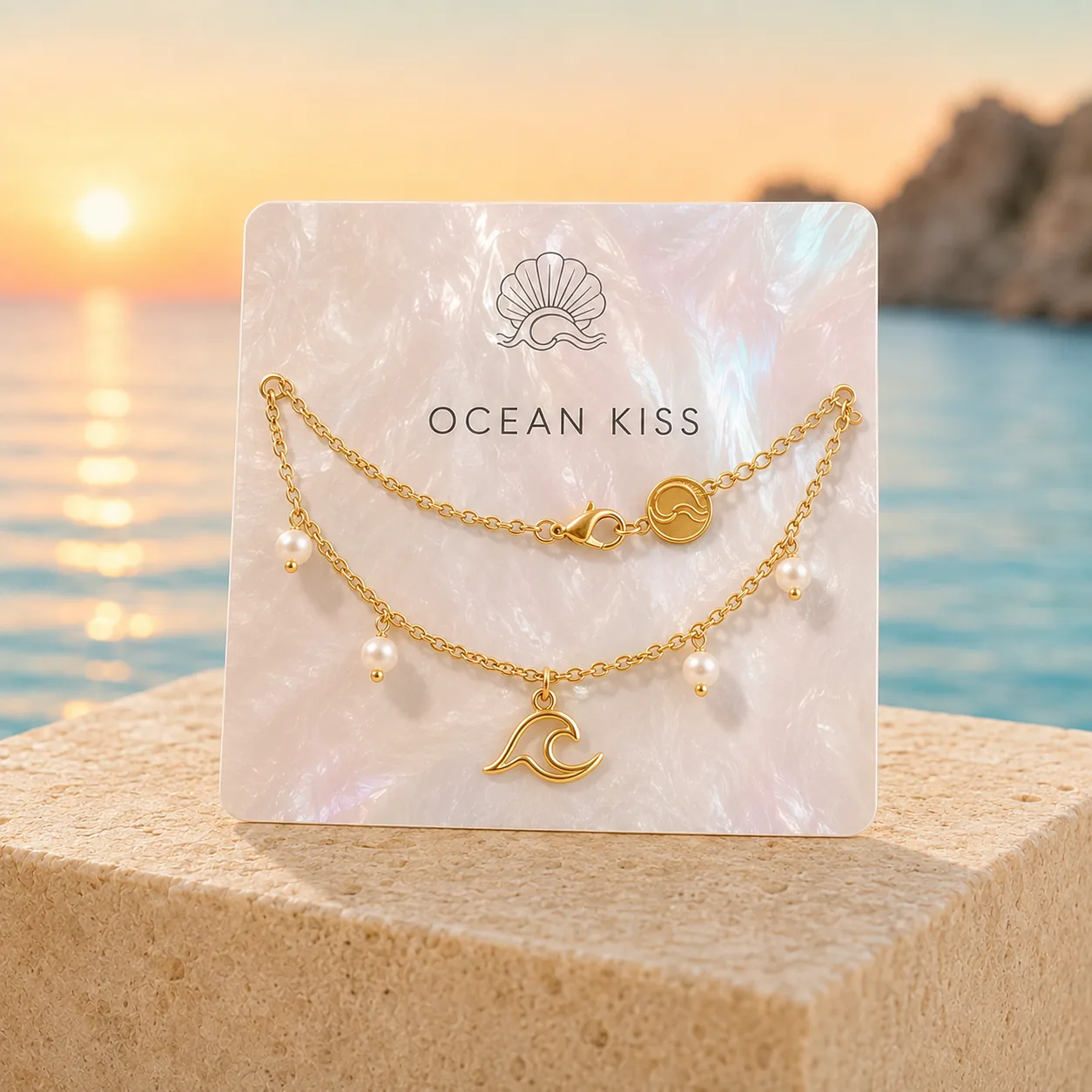 Ocean Kiss - Gold-Tone Anklet